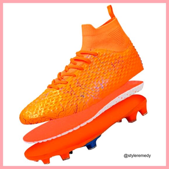 High-Top Soccer Cleats with Spikes, Breathable Athletic Shoes main image 7